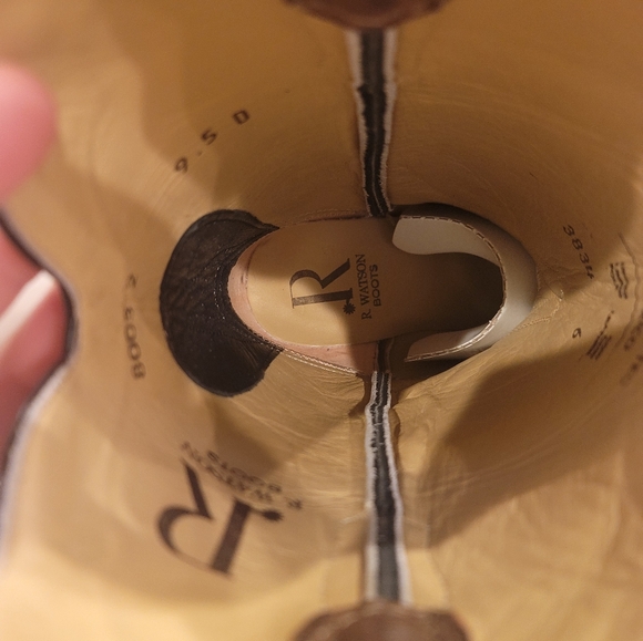 R. Watson Antique Miel Goat Black Square Toe Boots RW8003-2 Mens - Picture 7 of 12